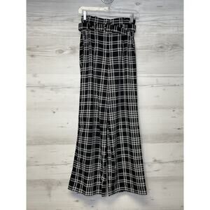 Express Black and White Plaid Wide Leg Pants